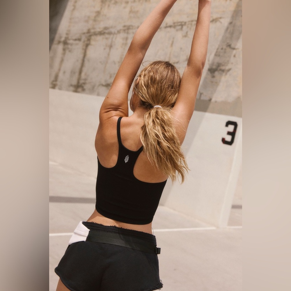 FP MOVEMENT by FREE PEOPLE HAPPINESS RUNS Square Neck Tank TOP - Picture 2 of 4